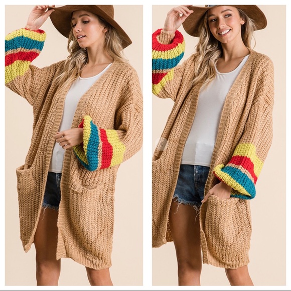 Must Have Fabulous Bishop Sleeves Pocket Cardigan - Picture 3 of 5